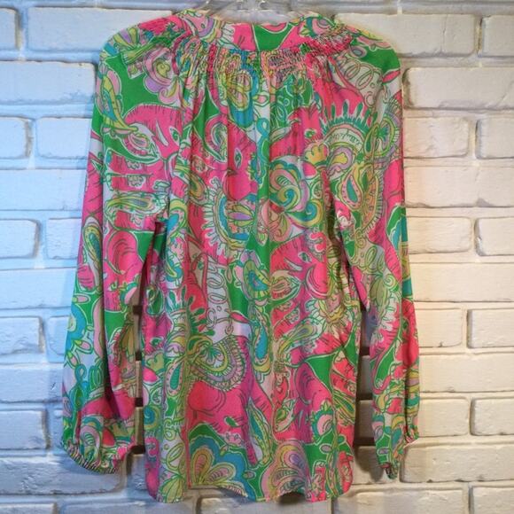 Lilly Pulitzer Elsa Silk Chin Chin Top S - Picture 2 of 5